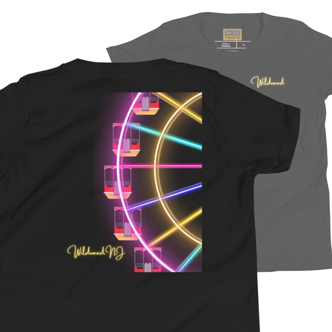 Neon Wildwood Ferris Wheel Youth Short Sleeve T-Shirt