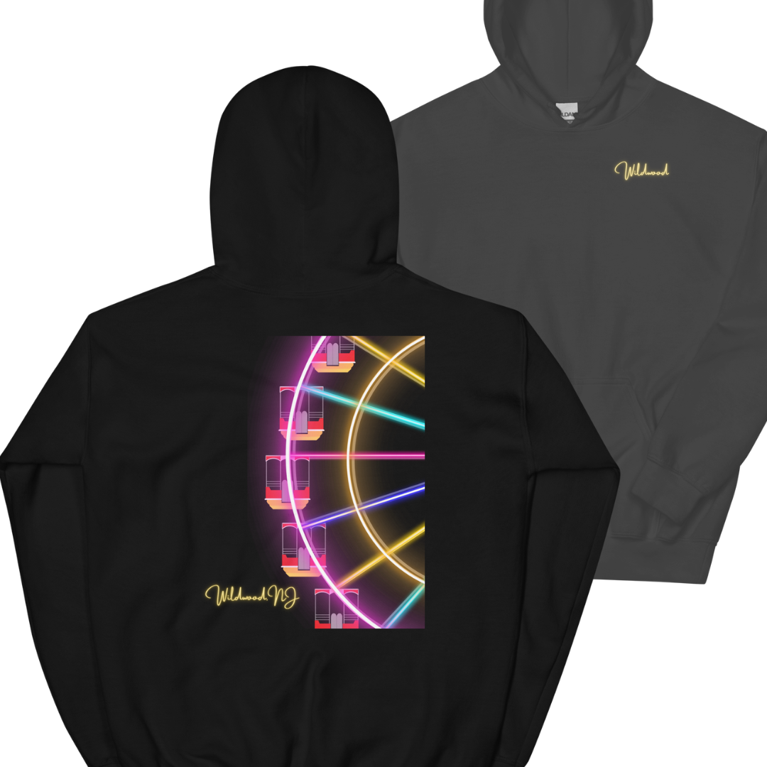 Neon Wildwood Ferris Wheel Unisex Hoodie