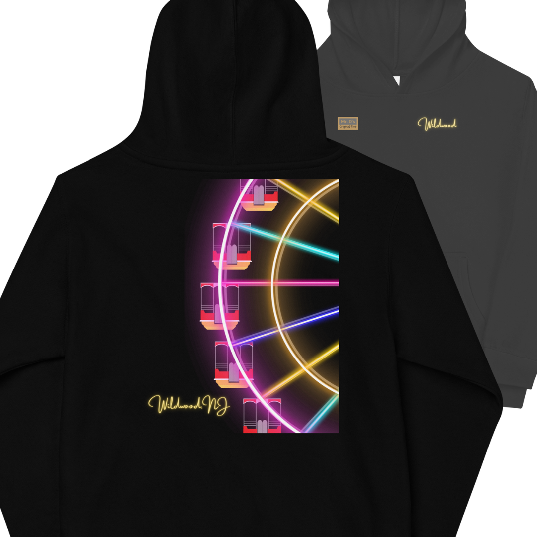 Neon Wildwood Ferris Wheel Kids fleece hoodie