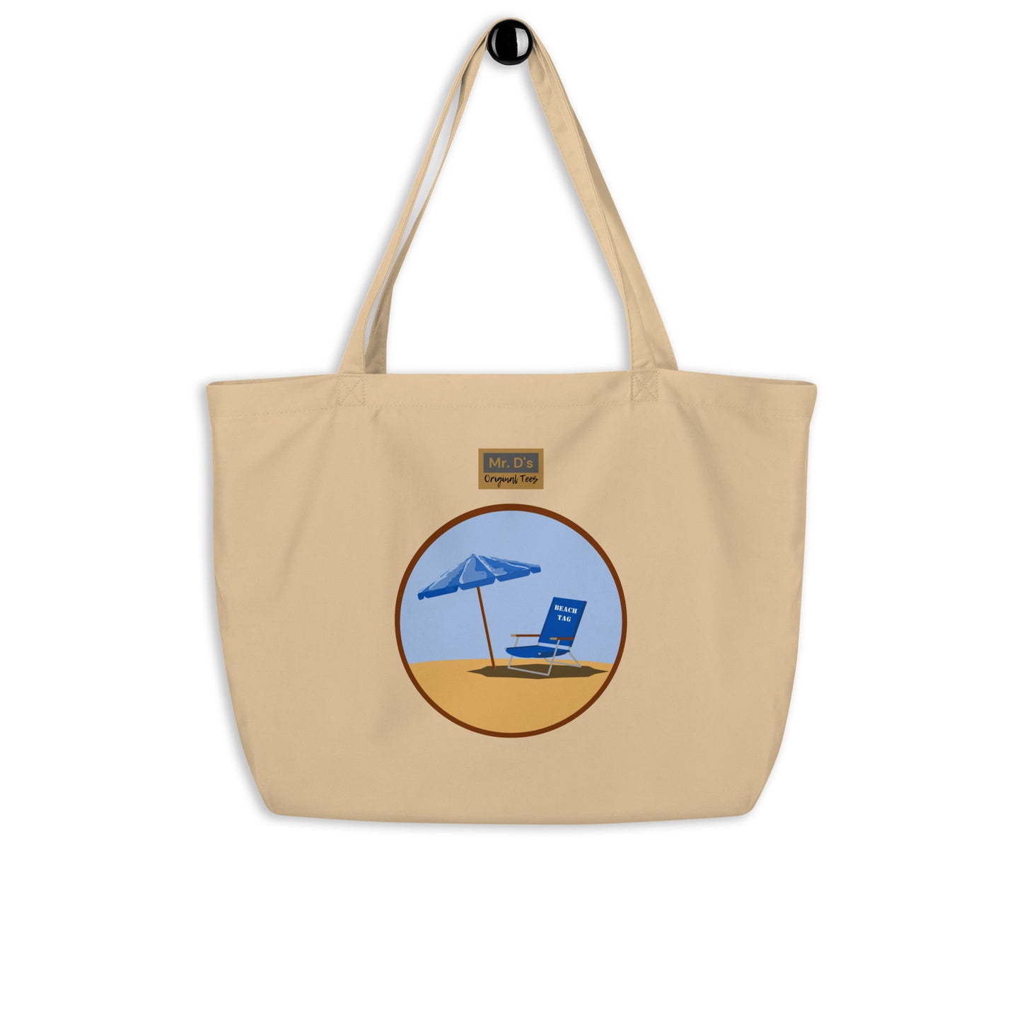 Cape May Beach Tag Large organic tote bag