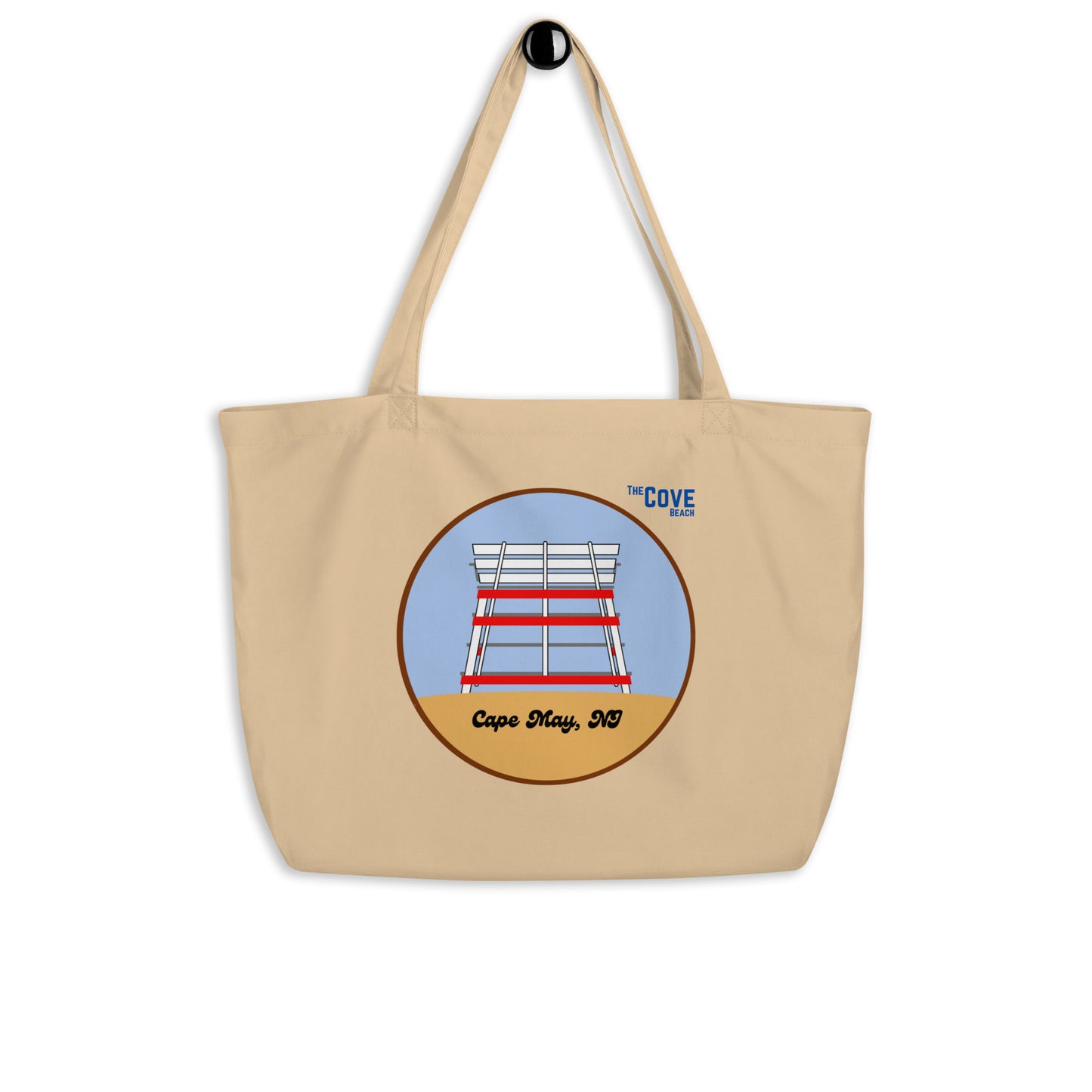 Cove Beach Lifeguard Stand Large organic tote bag