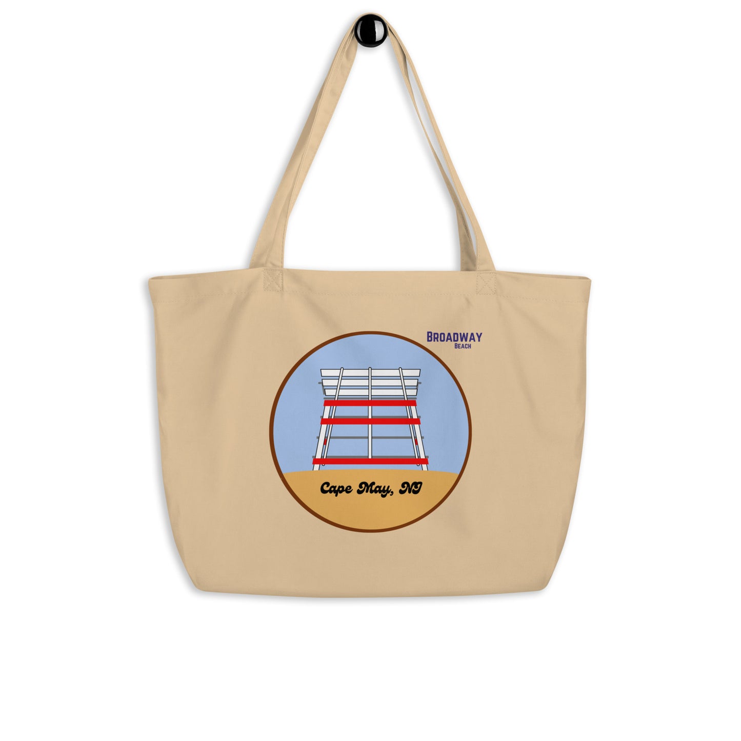 Broadway Beach Lifeguard Stand Large organic tote bag