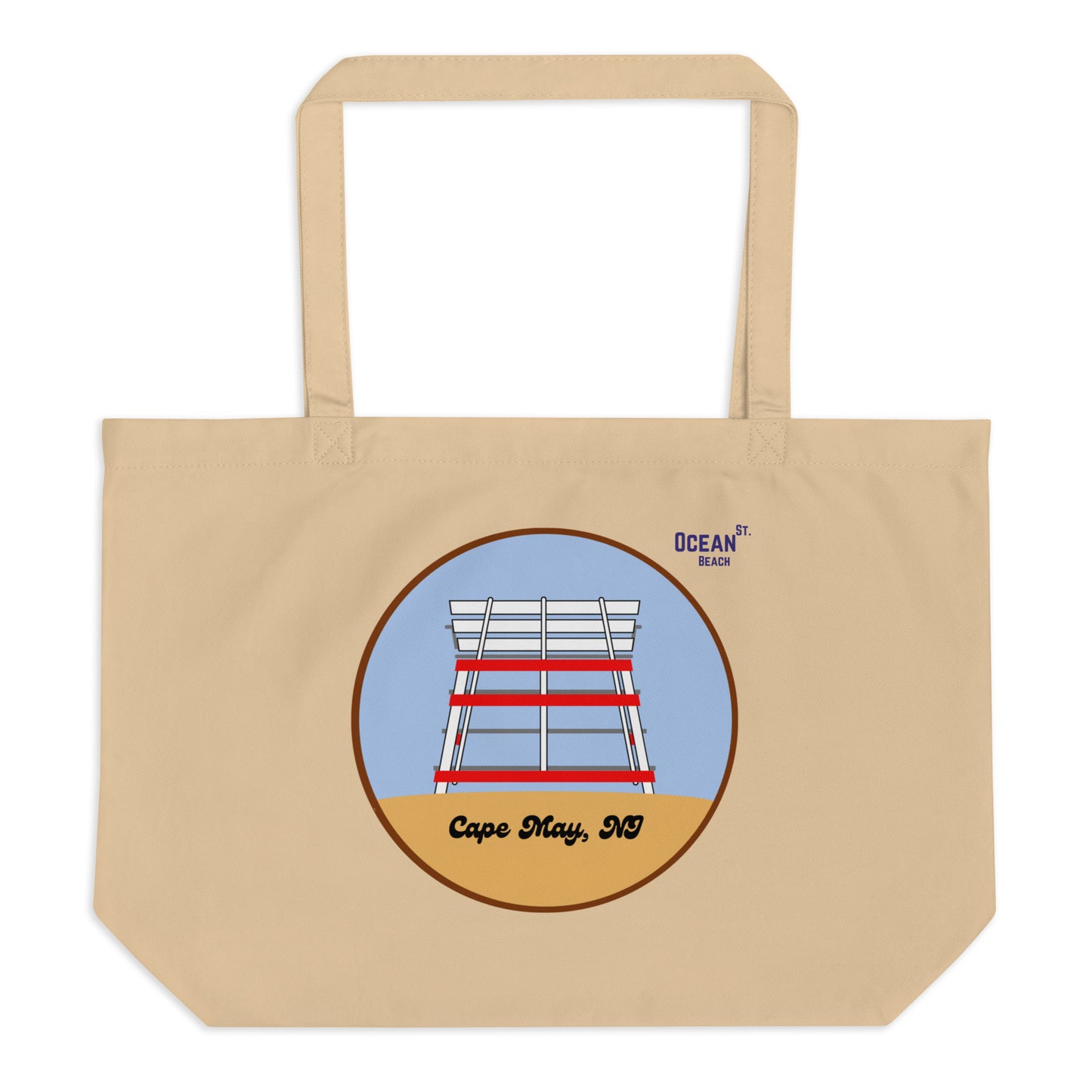 Ocean St. Lifeguard Stand Large organic tote bag